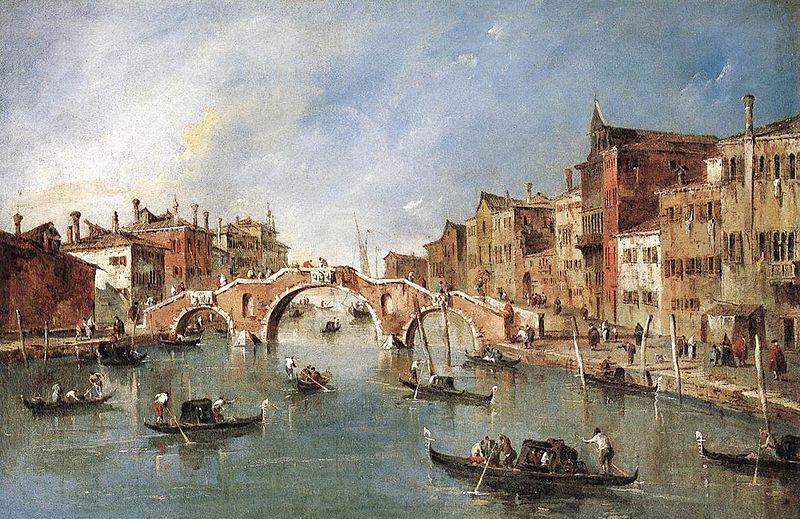 Francesco Guardi Three Arched Bridge at Cannaregio